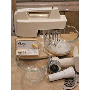 Oster Kitchen Center Sunbeam Mixer Meat Grinder Attachment 2 Glass Bowls Manual